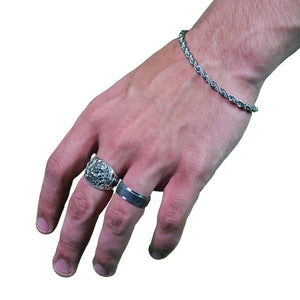 Rope bracelet x King Ring (Silver)